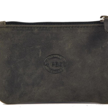 Sleuteletui portemonnee - portemonnee etui - ring portemonnee - pasjeshouder met rits - rits portemonnee - 2 ritsen portemonnee - buffelleer portemonnee