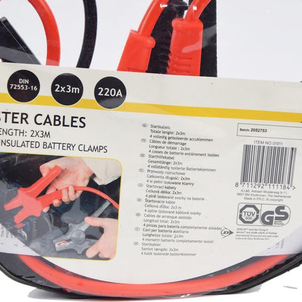 Startkabel 220 Ampere met opbergtas (12V/24V)