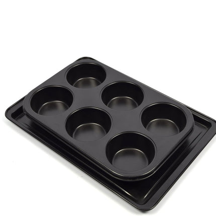 Muffinvorm 6 Muffins Large met anti-aanbaklaag | Bakvorm Muffin|