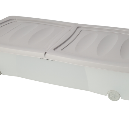 Opbergbox met Deksel en Wieltjes grijs - 79x39x17 cm - Transparant -Box