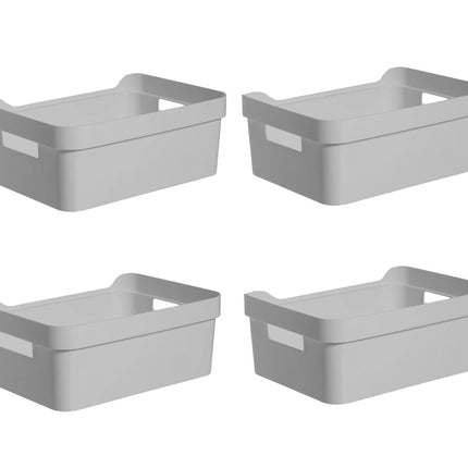 4 stuks opbergmand met handvatten - Opbergbox kopen - Opbergbakjes kopen - Opbergbak - Gereedschapsbak 4 stuks - afmeting 200 mm x 140 mm x 80mm 