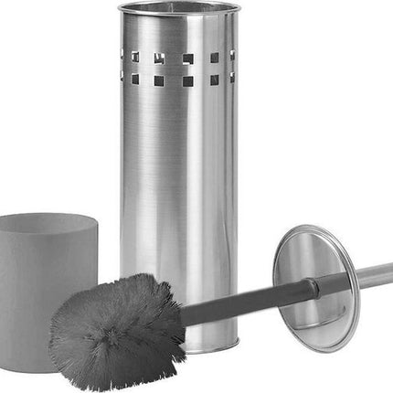 4 Stuks Toiletborstel RVS- geborsteld RVS - Wcborstel Rvs - RVS Toiletborstel in houder - Toiletborstelhouder - Wc borstel - Toiletborstel - Zilver - RVS