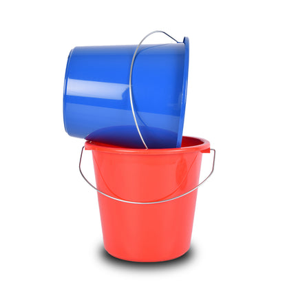 Handige Bouwemmer Rood 5L Kunststof 20x23 cm met IJzeren Handgreep - Voor Thuis en Tuin