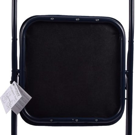 6x Klapstoel met zithoogte van 43 cm Vouwstoel velvet zitvlak en rug bekleed - stoel - tafelstoel- tafelstoel - klapstoel - Velvet klapstoel - Luxe klapstoel - Met kussentjes - Stoelen - Klapstoelen - Stoeltje - Premium chair - Donkerblauw