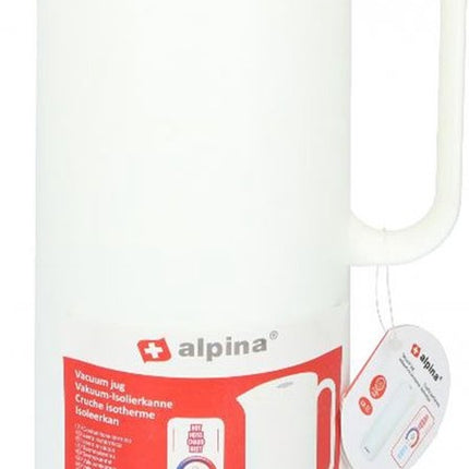 Alpina |Thermoskan | Isoleerkan 1 liter | polypropyleen | Wit | D12x30,4cm 630g