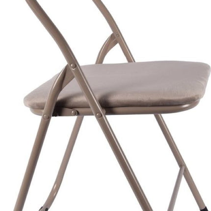6x Klapstoel met zithoogte van 43 cm Vouwstoel velvet zitvlak en rug bekleed - stoel - tafelstoel- tafelstoel - klapstoel - Velvet klapstoel - Luxe klapstoel - Met kussentjes - Stoelen - Klapstoelen - Stoeltje - Premium chair - beige taupe