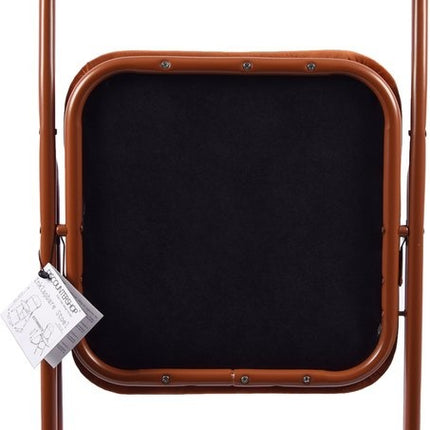 Klapstoel met zithoogte van 43 cml Vouwstoel velvet zitvlak en rug bekleed camel bruin