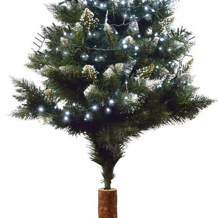 Kunstkerstboom diamanten kerstboom op Natuurlijke houten stam 180 cm - Kunst DIAMANT PIJNBOOM 180CM - Kunstkerstboom 180cm sneeuw Kerstboom