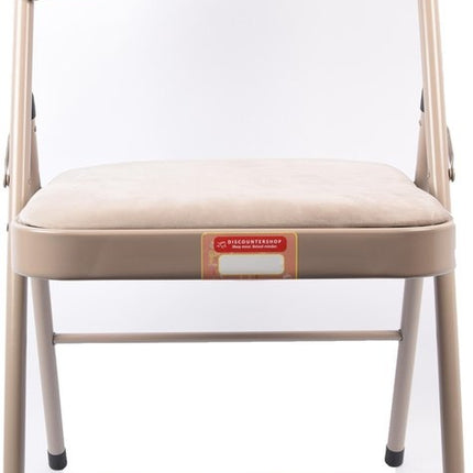 Velvet Eetkamerstoel 6 st inklapbaar met stalen frame Beige