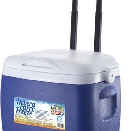 Gerimport Koelbox Op Wielen 53 Cm 18 Liter Blauw/wit