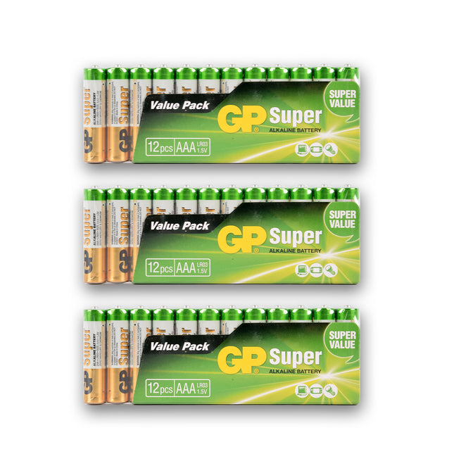 3 sets x 12 stuks  | Batterijen | Alkali -Manganese | alkaline batterijen | AAA-batterijen | 1.5V 