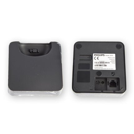 Phillips Zwarte Draadloze Telefoon: Compacte Snoerloze Telefoon 4.5cm x 2cm x 16.5cm met Philips AAA-baterijen, 100-240V Adapter, en Lange Stand-bytijd