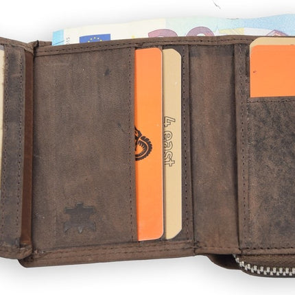 Portemonnee Buffelleer| portemonnees dames - Portemonnee heren - Portemonnee pasjes - RFID Protected Anti skim - 4East - 4E-209-