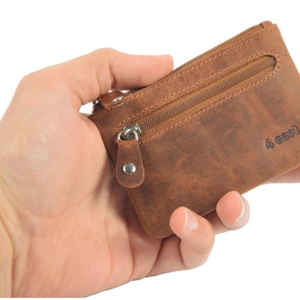 Sleuteletui portemonnee - portemonnee etui - ring portemonnee - pasjeshouder met rits - rits portemonnee - 2 ritsen portemonnee - buffelleer portemonnee -