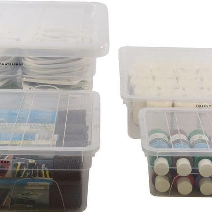 Set van 4 Opbergboxen| Opberger | Opbergbak | Opbergdoos | Opbergbakken | Bakken -5liter ,11 liter |12 liter,22 liter