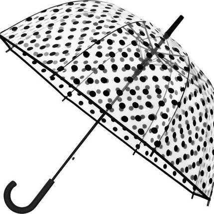 Paraplu polka dot en streepdessin Koepelparaplu Transparant PVC Ø 86 CM trouw -