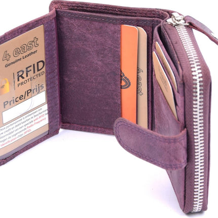 Portemonnee - Portemonnee dames - Portemonnee heren - Portemonnee pasjes - RFID Protected Anti skim - 4East - 4E-209- Paars