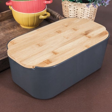 Set van 3 Prachtige broodtrommels - Broodtrommel met bamboedeksel -Blauw/Grijs/Beige| brooddoos - vershouddoos
