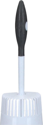 Plastic Witte Toiletborstelhouder met Grijze Onderkant – 40x15cm | Borstel Houder met WC Borstel | Toilet Borstel in Ronde Houder