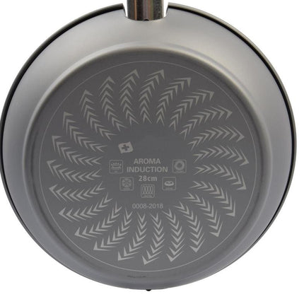 Keukenpan - Ø 28 cm - Luxe keukenpan van 28cm Anti-aanbaklaag - handvat zwart - Pan met Deksel