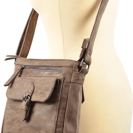 Schoudertas - Crossbodytas - tassen - tassen dames - tassen kopen - tassen hengsel - tassen Bruin- Dames tas - handtas - handtassen - handtas dames - handtassen dames - handtas Bruin - WDL-3182