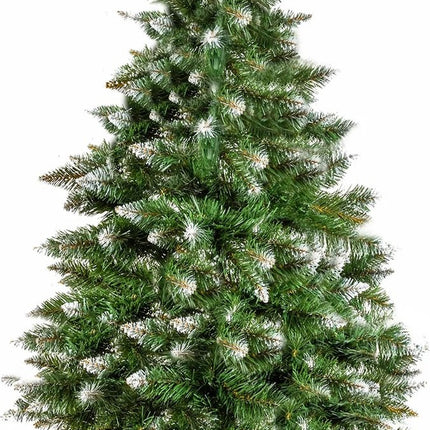 Compleet kerstboom met decoratie set | alles in één | Kerstboom 180 cm natuurlijke houten stam |Kerstverlichting 384 Led | 45 set kerstballen met piek Goud | met kerstbalhaakjes 50 stuks