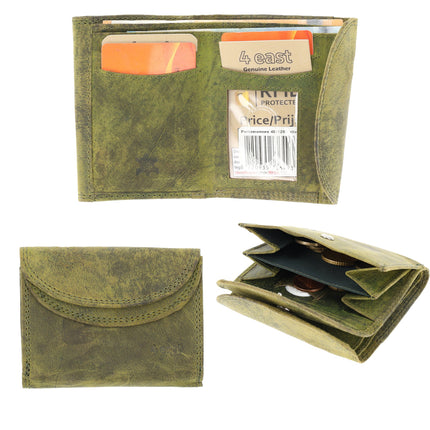 Kleine Portemonnee met RFID Bescherming | Leren Mini Portemonnee met Kaarthouder & Muntvak  10.5x8.5cm | Ideaal Kerstcadeau voor Alles