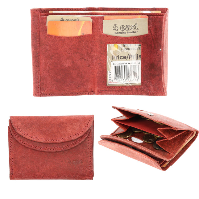 Kleine Portemonnee | RFID Bescherming | Leren Mini Portemonnee met Kaarthouder, Briefgeld & Muntvak | 10.5x8.5cm | Ideaal Rode Kerstcadeau voor Alles 
