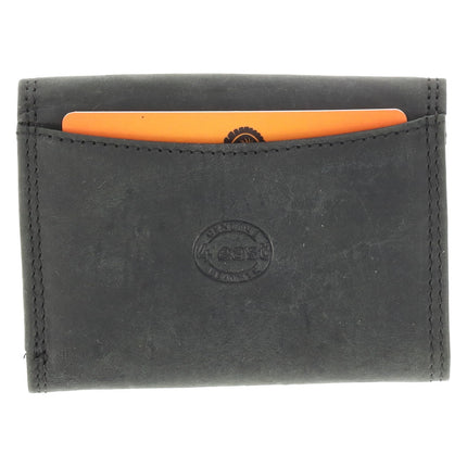  Kleine Portemonnee Zwart | Leren Mini Portemonnee met RFID Bescherming  | Kaarthouder, Briefgeld & Muntvak | 10.5x8.5cm | Ideaal Cadeau – Moederdag, Vaderdag! 