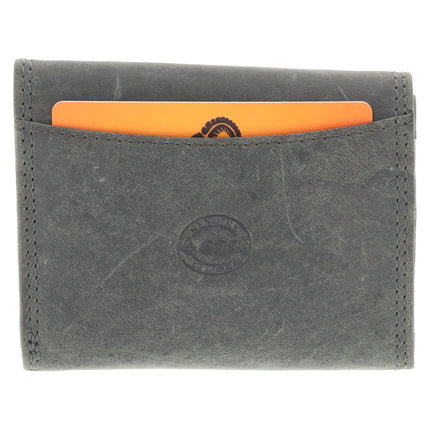 Kleine Portemonnee | Leren Mini Portemonnee met RFID Bescherming  | Kaarthouder, Briefgeld & Muntvak | 10.5x8.5cm - Grijs | Ideaal Kerstcadeau voor Alles 