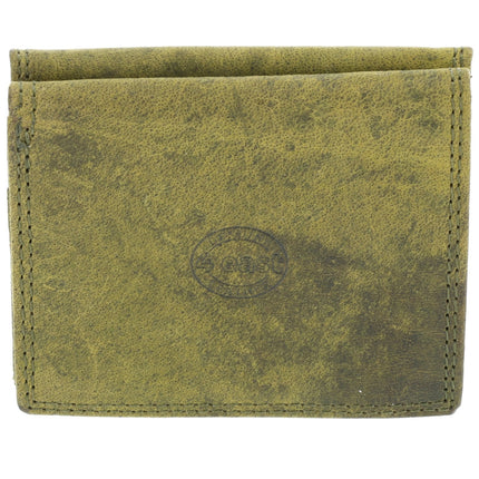 Stijlvolle Olive Leren Portemonnee met Rits - 4 east - Dames Geldbeurs - 1x muntvak binnen - 2vakken - 6x creditcards vakken