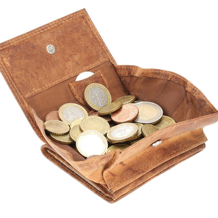 Leren Portemonnee Heren met RFID Bescherming | Compacte Heren Portemonnee met Muntvak, 9.5x7.5cm | Echt Leer, 3 Pasjesvakken, Ruime Briefgeldvakken | Ideaal Cadeau