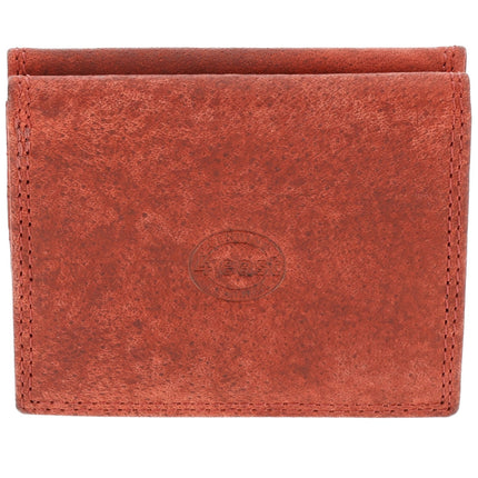 Portmonnee - Buffel Leer Rood , 6 Pasjeshouders, RFID Bescherming, Vierkant Muntvak - 9,5x7,5 cm