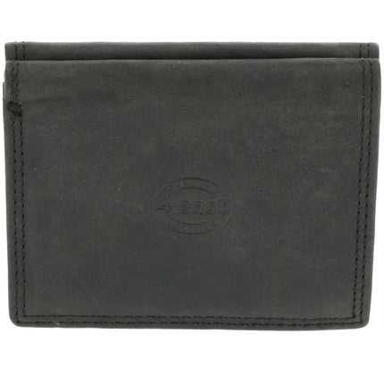  Leren Portemonnee Heren en Dames - Met Vierkant Muntvak en RFID Bescherming - Zwart - 9,5 x 7,5 cm - 6 Kaartvakken - 2 Biljetvakken