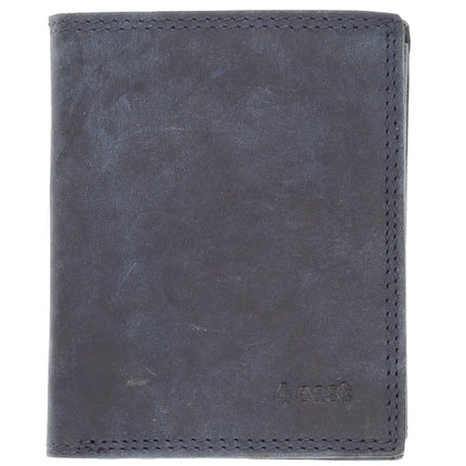 Beste Portemonnee Heren & Dames met 8 Pasjeshouder | Briefgeld & Muntvak | Leren Portemonnee met RFID Bescherming | Navy - 11X9X2cm | Cadeau voor Alles! 