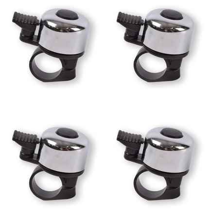 Mini Fietsbel voor Kinderfiets 3.4 cm Zwart & Zilver – Compact & Helder Geluid – Universele Aluminium Bel – Fietsaccessoires & Fietsonderdelen voor Kinderen