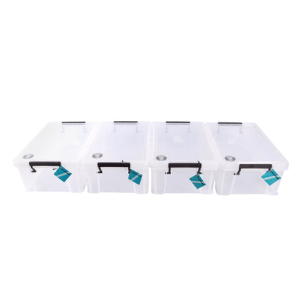 Efficiënte Stapelbare Plastic Opbergbox - 10L - 39.5cm x 25.5cm x 15cm - 4 Stuks