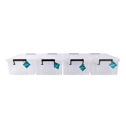 Efficiënte Stapelbare Plastic Opbergbox - 10L - 39.5cm x 25.5cm x 15cm - 4 Stuks