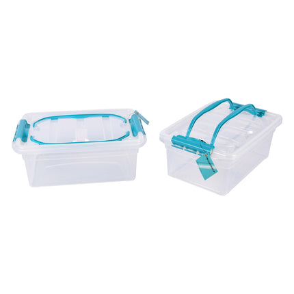 Ruime Opbergbox met Deksel - 30cm x 20.5cm x 12.5cm - 5 Liter - Twee stuks - Opbergdoos