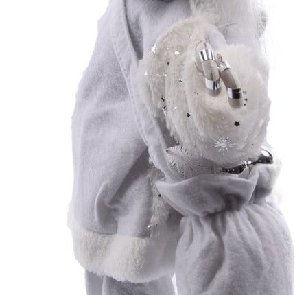 Luxe Afgewerkte Kerst Decoratie | Kerstversiering | 57 CM | Grijs | Handgemaakt Kerstpop |