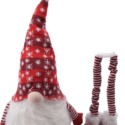 Gnome Staand 108 cm hoog Rood |Met Led |Kerst Kabouter Puntmuts| Gevuld met Pluche