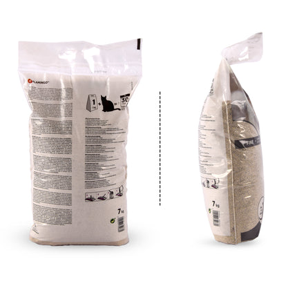 Geheim voor een Gezonde Kat: Kattenbakvulling van Bentoniet-klei | 7 kg | 26cm x 47cm x 7cm | Donkergrijs | Babypoeder Geur | 350% Absorptie | 99% Stofvrij