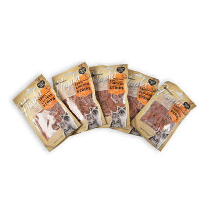 5x Smakelijke Kip Traktatie - Hoogwaardige Traktaties voor Katten - 85g Zak - Met 80% Kip - Zonder Suiker