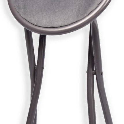 Vouwkrukje Velvet Zitvlak Bekleed - Grijs 45 cm 