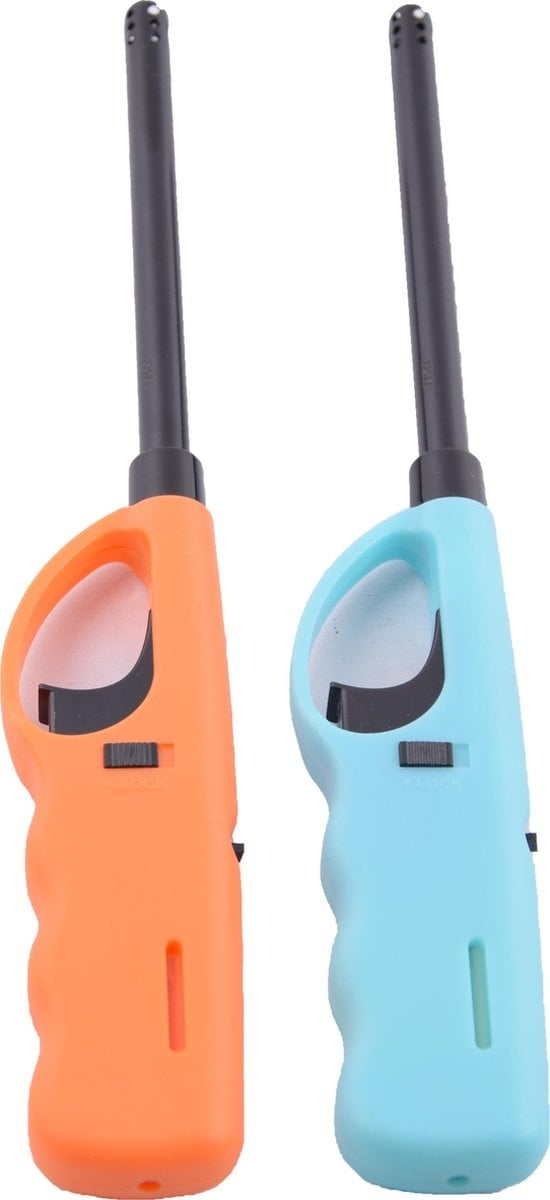 Aansteker kopen Electrische keuken aansteker - Aanstekers 2 stuks - Blauw - Oranje