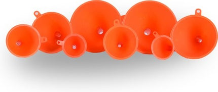 Trechterset |  Trechters | Oranje | 2x set | verschillende maten | voor Keuken en Huishouden | 92 gm | 2 set van 4 stuks, diverse maten