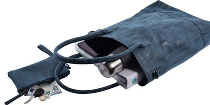 Bicky Bernard Dames Shopper Navy - Donkerblauw - Tas met lang hengsel 180 cm