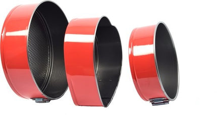 Springvorm anti-aanbak 3 delig - Rond Ø 25 cm - Rond Ø 18 cm - Hart Ø 22 cm