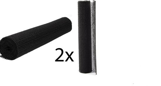 2x Non Slip Gripmat – Zwart – 30x150cm | Niet Klevende Antislipmat Gaas Patroon voor Bureaus en Keukenlades