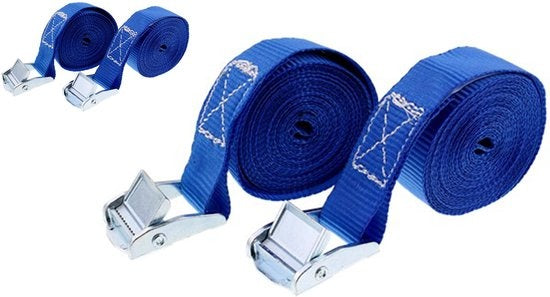 4x Spanbanden blauw 2 x 3,5 meter - Opbergen en verhuizen